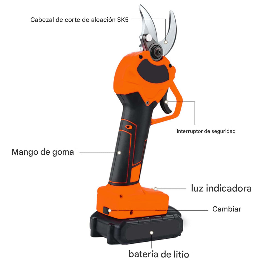 Tijeras De Podar Eléctricas | Podadora Inalámbrica De 35 Mm De Diámetro De Corte – VOLTAKRA